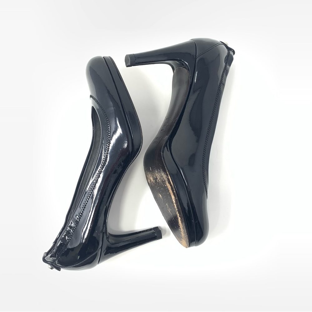Stuart Weitzman Black Patent Leather Platform Pumps size 5 - Picture 12 of 14